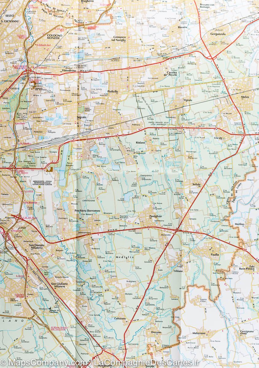 Carte routière - Environs de Milan (Italie) | Touring Club Italiano carte pliée Touring 