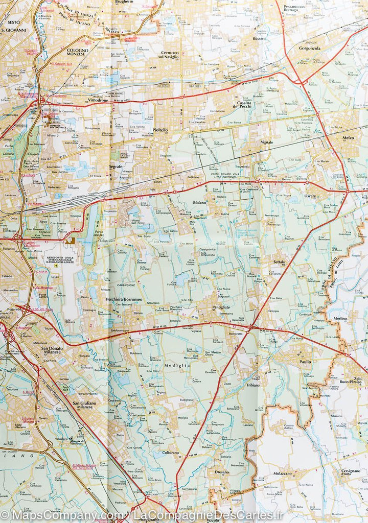 Carte routière - Environs de Milan (Italie) | Touring Club Italiano carte pliée Touring 