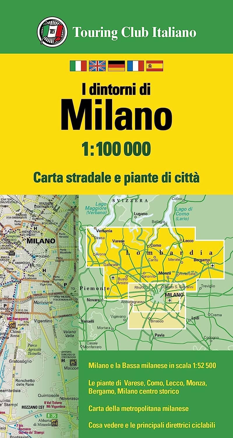 Carte routière - Environs de Milan (Italie) | Touring Club Italiano carte routière Touring Club Italiano