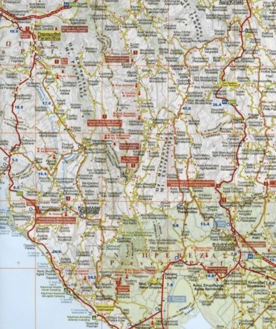 Carte routière - Épire (Grèce) - n° 55 | Orama carte routière Orama