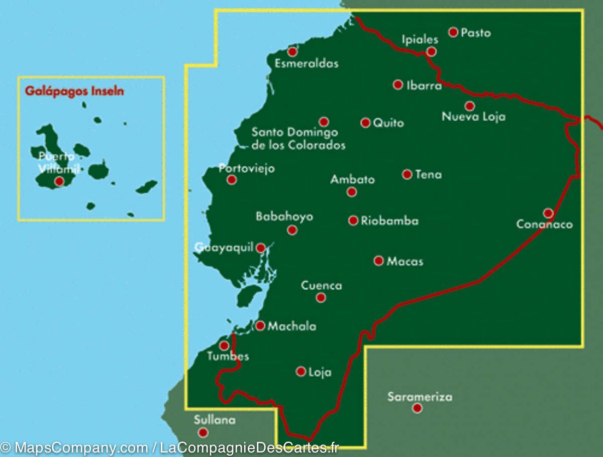 Carte routière - Equateur | Freytag & Berndt carte routière Freytag & Berndt