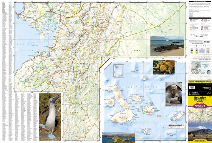 Carte routière - Equateur & Iles Galapagos | National Geographic carte pliée National Geographic 