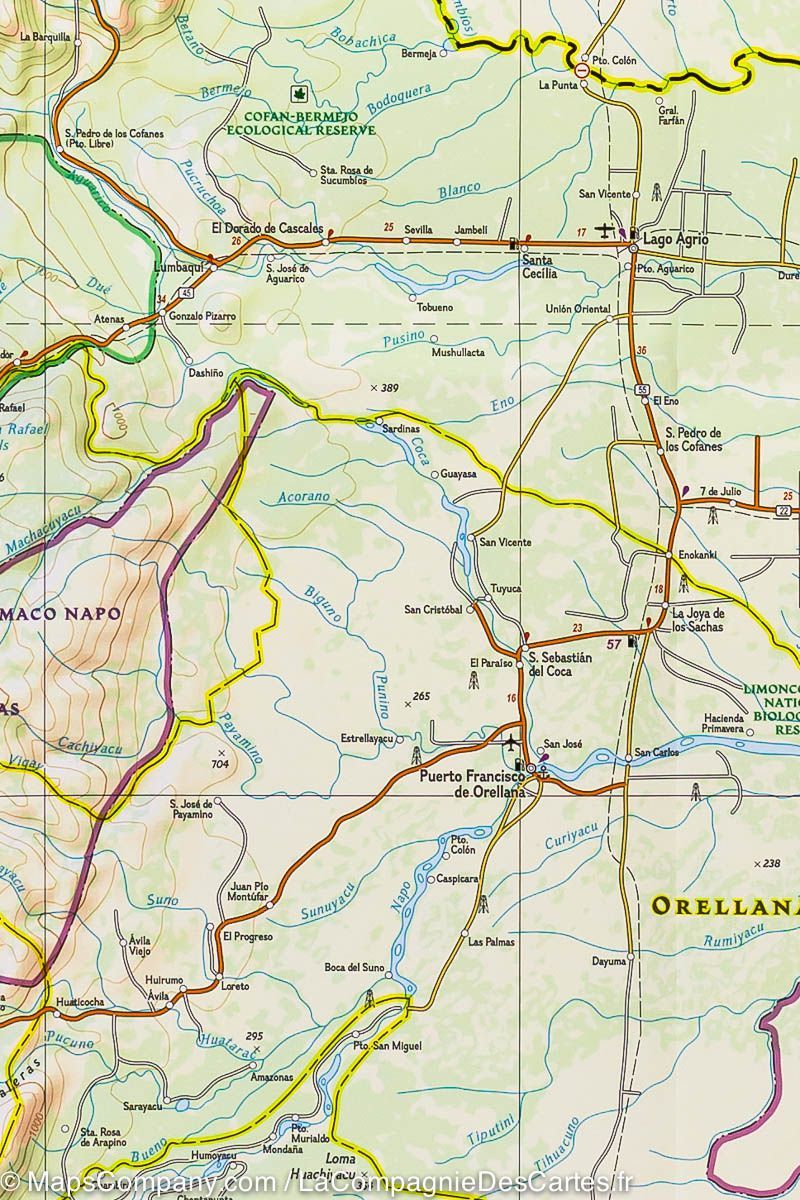 Carte routière - Equateur & Iles Galapagos | National Geographic carte routière National Geographic