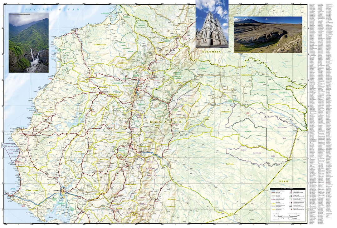 Carte routière - Equateur & Iles Galapagos | National Geographic carte pliée National Geographic 