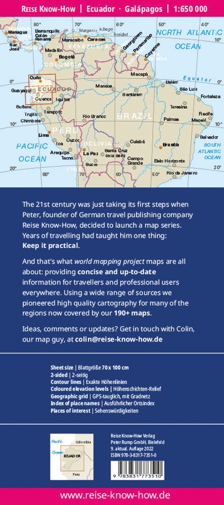 Carte routière - Equateur | Reise Know How carte pliée Reise Know-How 