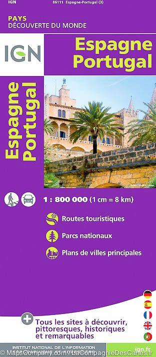 Carte routière de l'Espagne et du Portugal | IGN - La Compagnie des Cartes