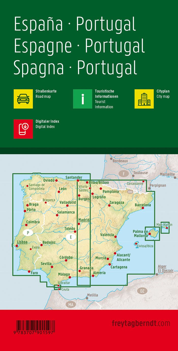 Carte routière - Espagne & Portugal | Freytag & Berndt carte pliée Freytag & Berndt 