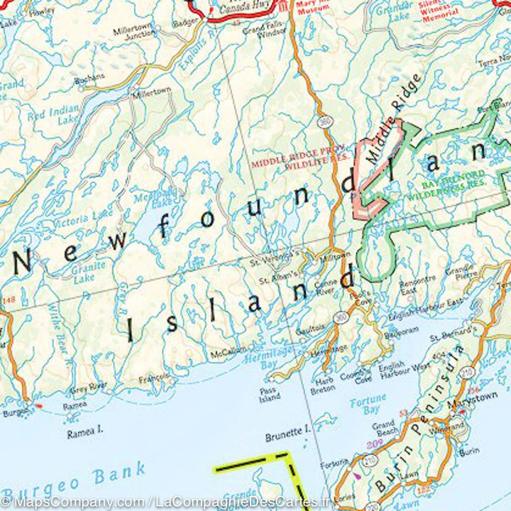 Carte routière - Est du Canada | National Geographic carte pliée National Geographic 