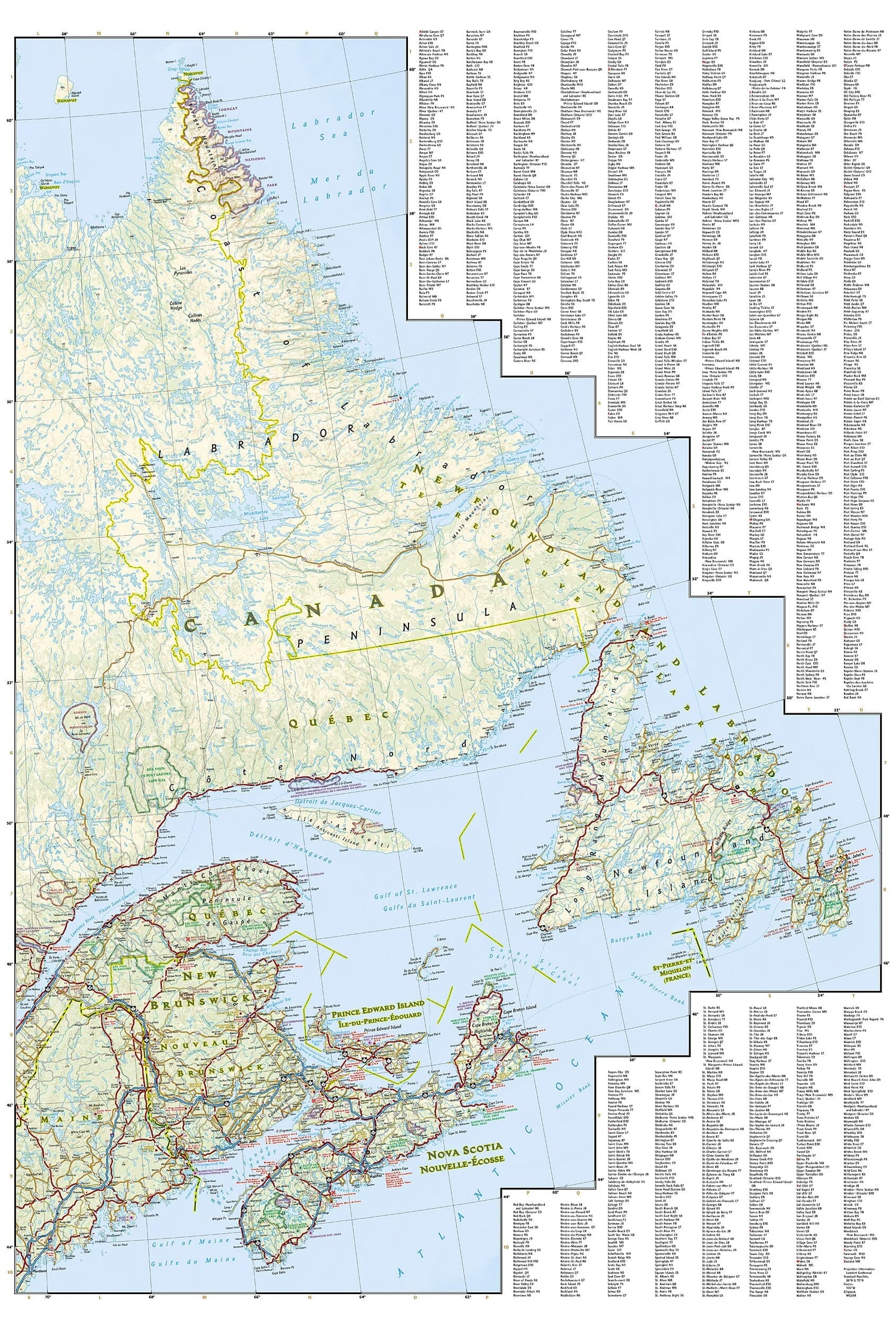 Carte routière - Canada Est | National Geographic carte routière National Geographic