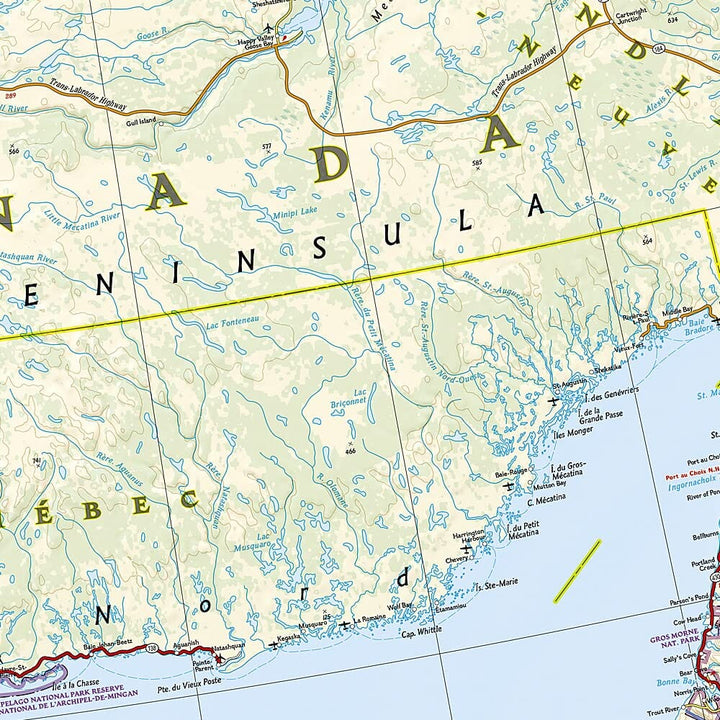 Carte routière - Est du Canada | National Geographic carte pliée National Geographic 