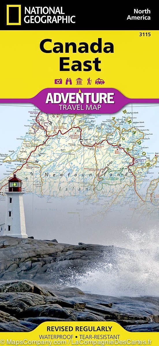 Carte routière - Est du Canada | National Geographic carte pliée National Geographic 