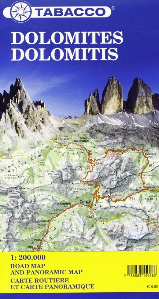 Carte routière et panoramique des Dolomites, lac de Garde et Venise | Tabacco carte pliée Tabacco 