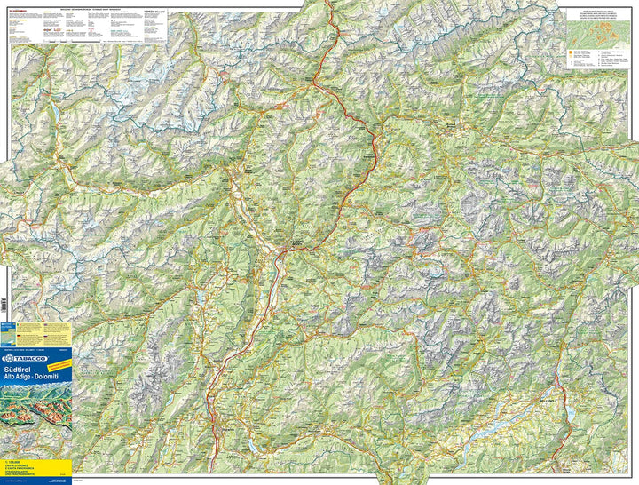 Carte routière et panoramique - Tyrol du Sud, Haut Adige & Dolomites | Tabacco carte pliée Tabacco 