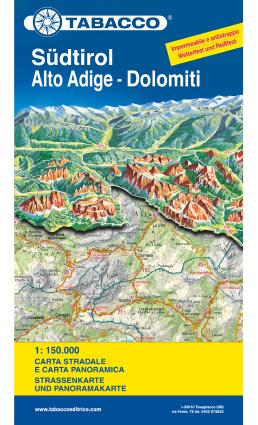 Carte routière et panoramique - Tyrol du Sud, Haut Adige & Dolomites | Tabacco carte de randonnée Tabacco