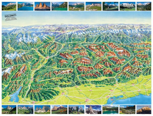 Carte routière et panoramique - Tyrol du Sud, Haut Adige & Dolomites | Tabacco carte de randonnée Tabacco
