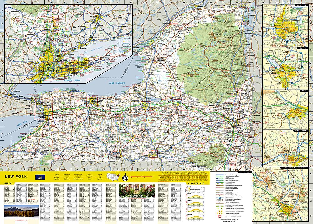 Carte routière - État de New York (USA) | National Geographic carte pliée National Geographic 
