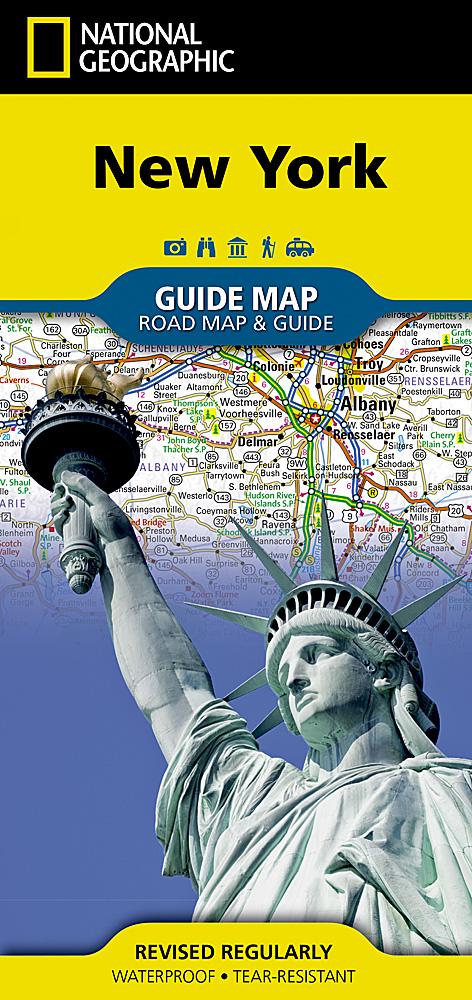 Carte routière - État de New York (USA) | National Geographic carte routière National Geographic