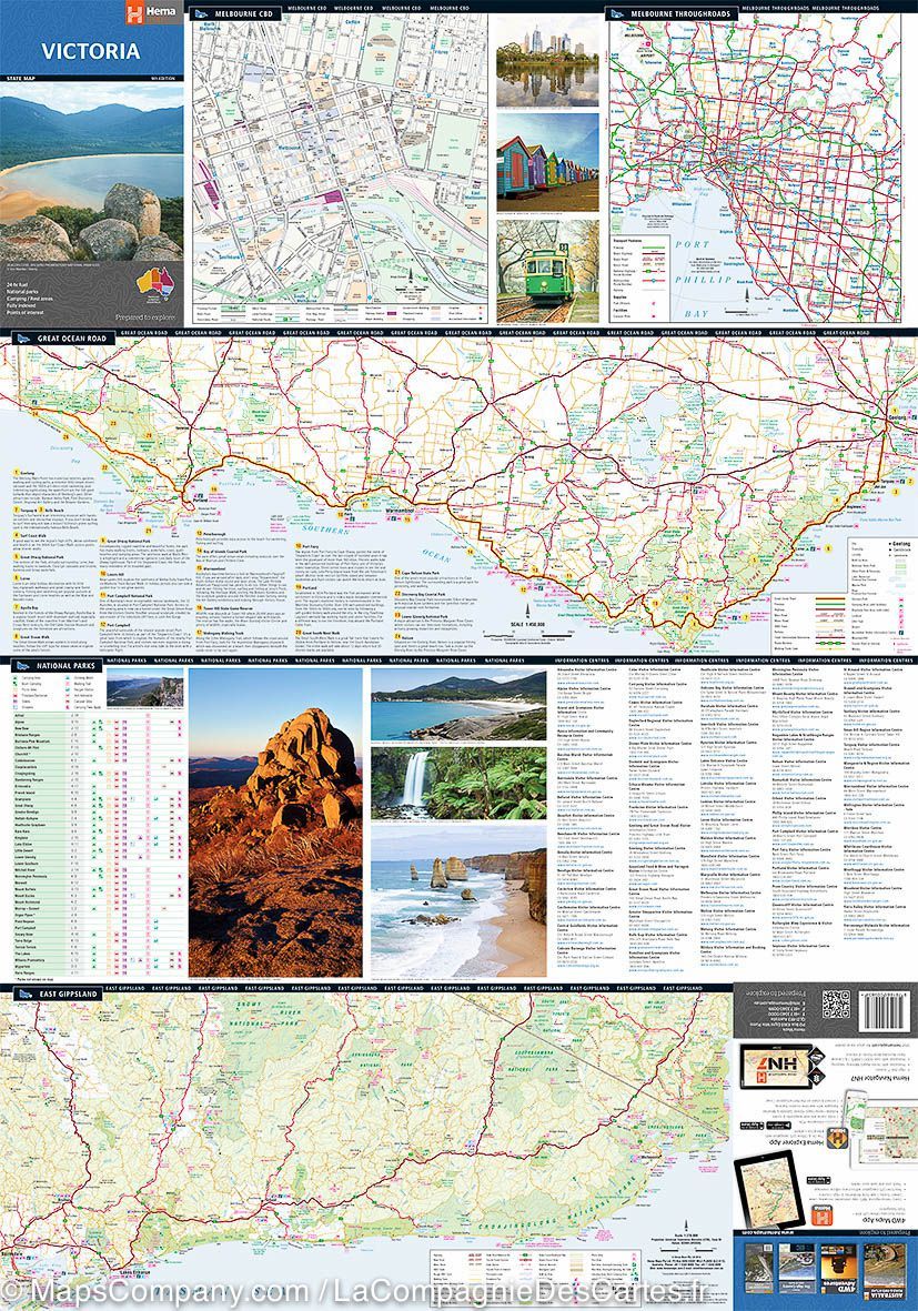 Carte routière - Etat du Victoria (Australie) | Hema Maps carte routière Hema Maps