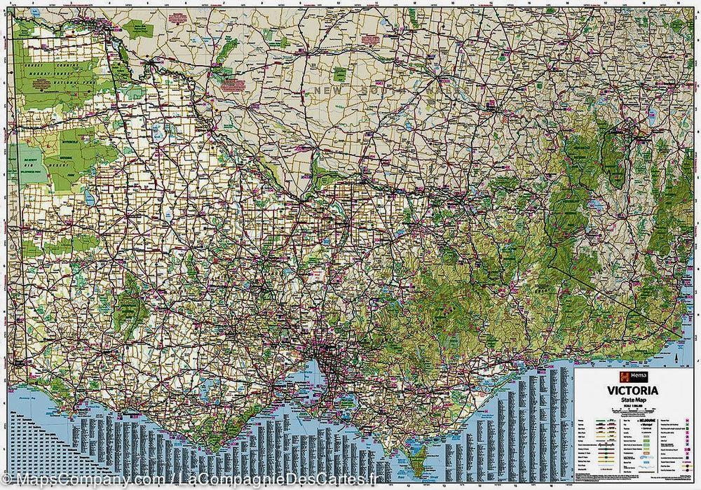 Carte routière de l'Etat du Victoria (Australie) | Hema Maps - La Compagnie des Cartes