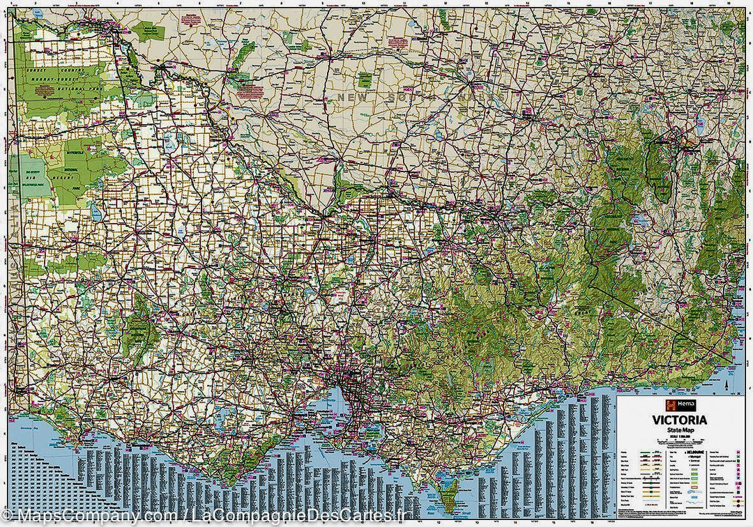 Carte routière de l'Etat du Victoria (Australie) | Hema Maps - La Compagnie des Cartes