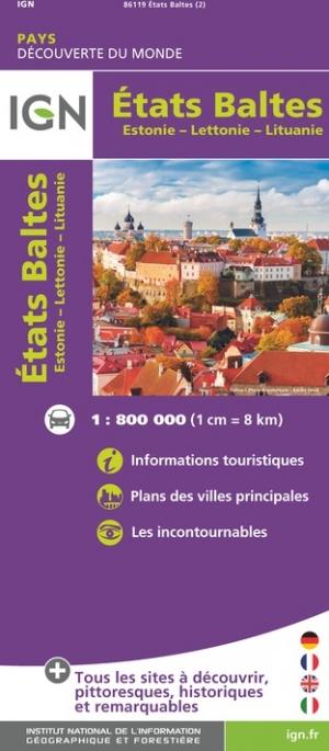 Carte routière - États Baltes | IGN carte pliée IGN 