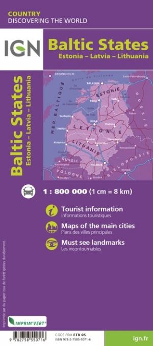 Carte routière - États Baltes | IGN carte routière IGN