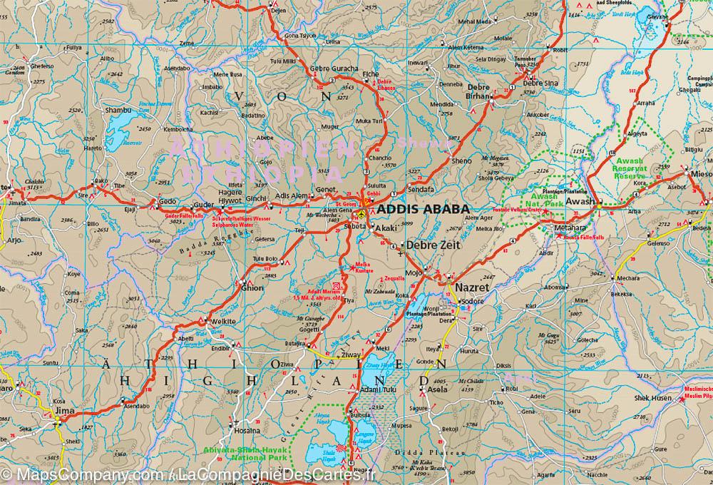 Carte routière - Ethiopie, Somalie, Erythrée & Djibouti | Reise Know How carte routière Reise Know-How