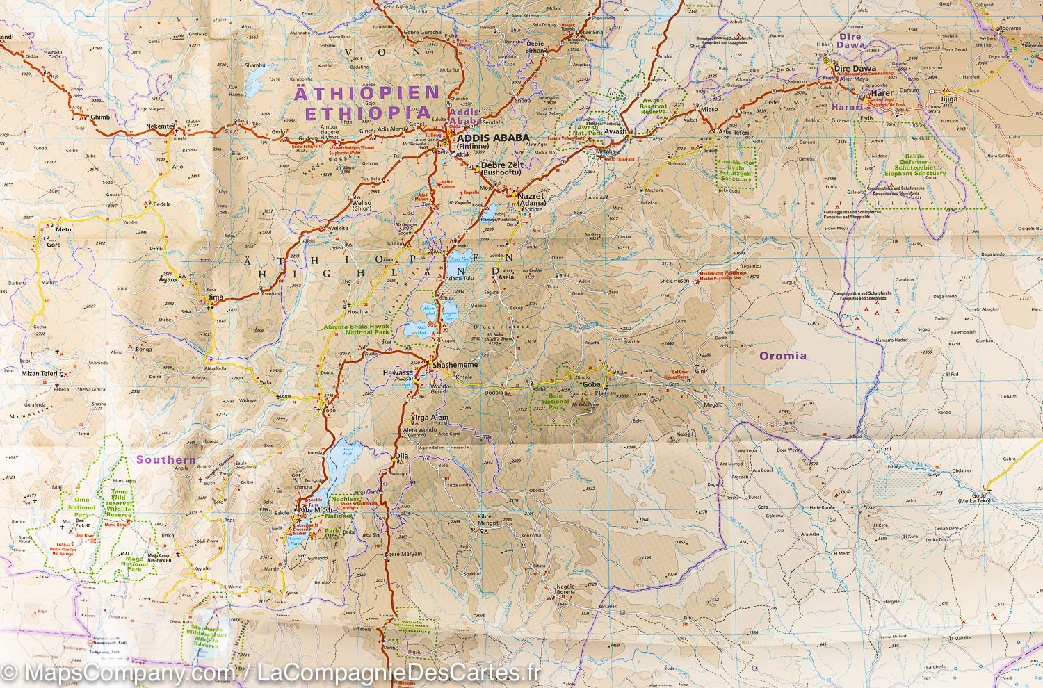 Carte routière - Ethiopie, Somalie, Erythrée & Djibouti | Reise Know How carte routière Reise Know-How