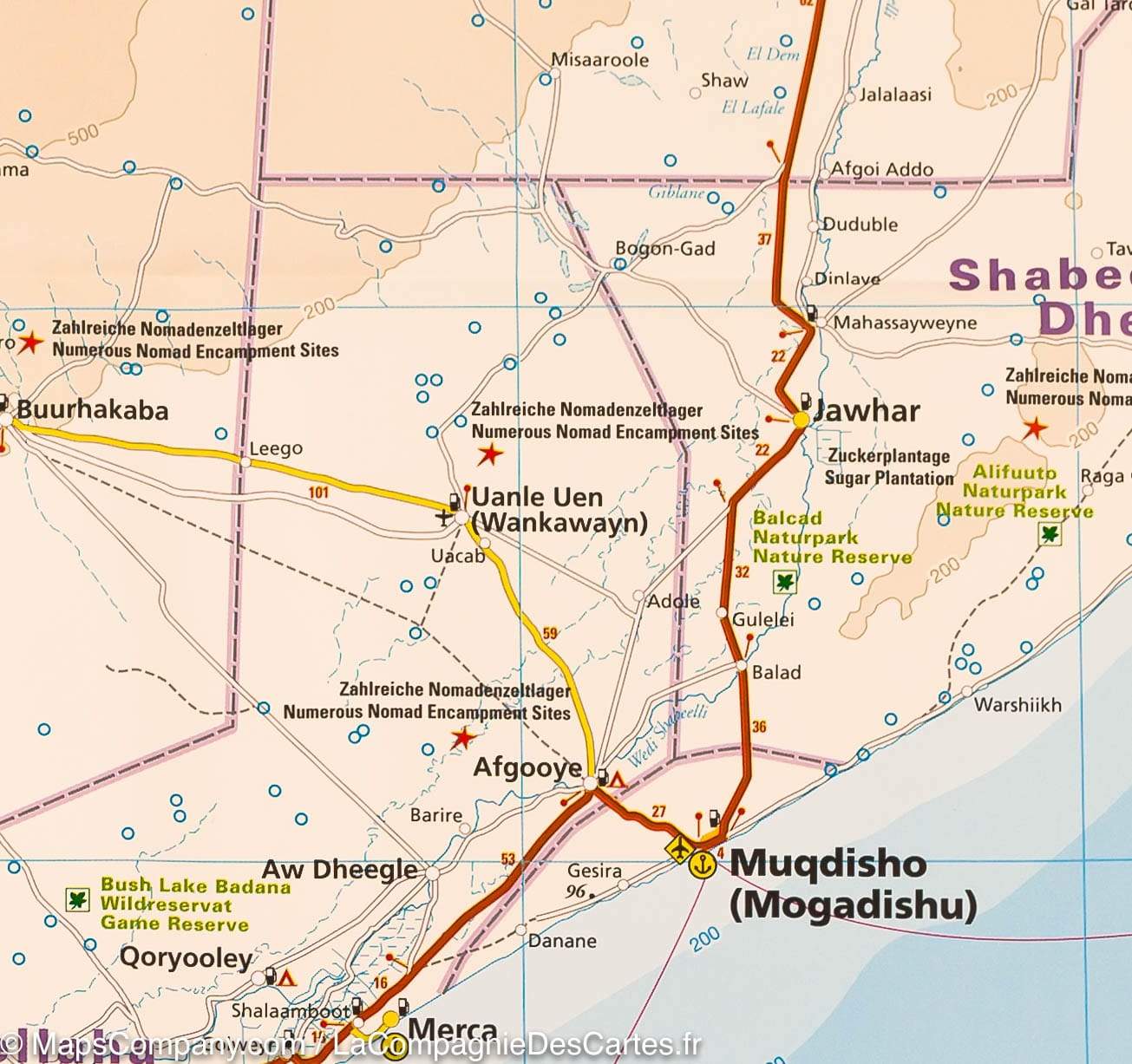 Carte routière - Ethiopie, Somalie, Erythrée & Djibouti | Reise Know How carte routière Reise Know-How