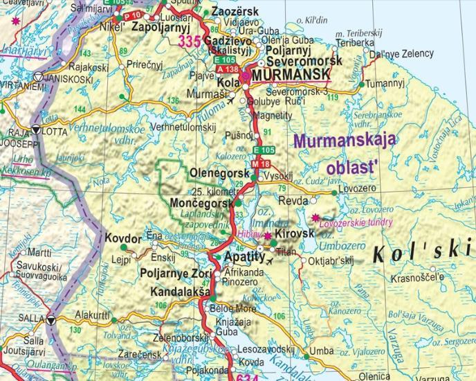 Carte routière - Europe de l'Est | Jana Seta carte routière Jana Seta