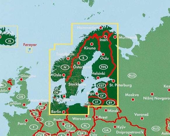 Carte routière - Europe du Nord et Scandinavie | Freytag & Berndt carte pliée Freytag & Berndt 