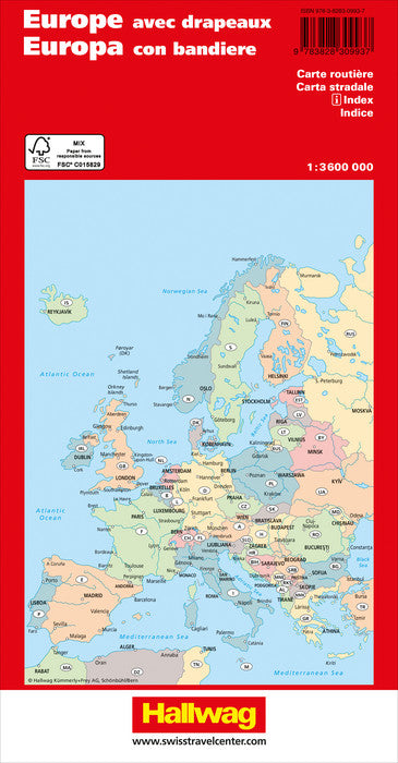 Carte routière - Europe | Hallwag carte routière Hallwag