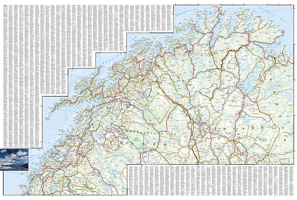 Carte routière - Finlande & Scandinavie Nord | National Geographic carte routière National Geographic