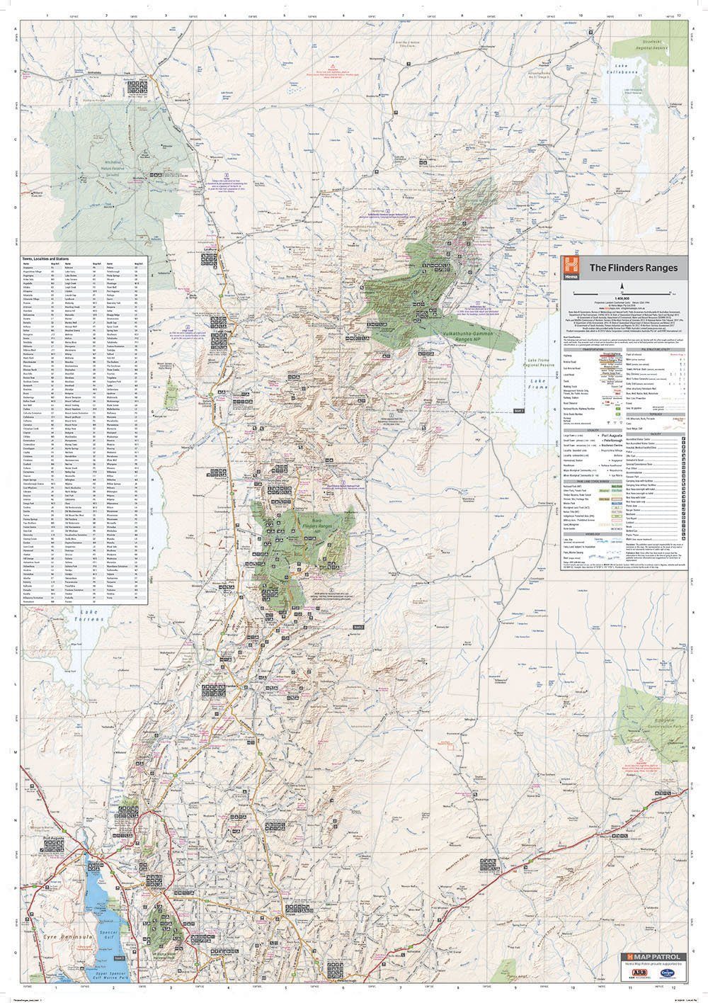 Carte routière - Flinders Ranges (Australie Méridionale) | Hema Maps carte routière Hema Maps