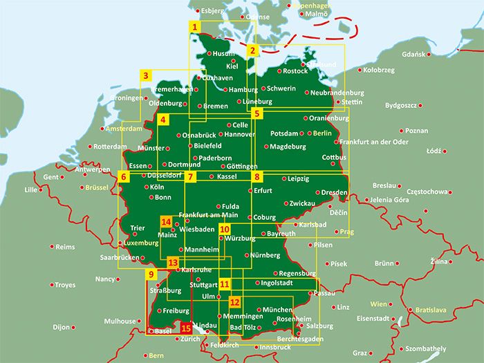 Carte routière n° 15 (Allemagne) - Forêt Noire | Freytag & Berndt - 1/150 000 carte routière Freytag & Berndt