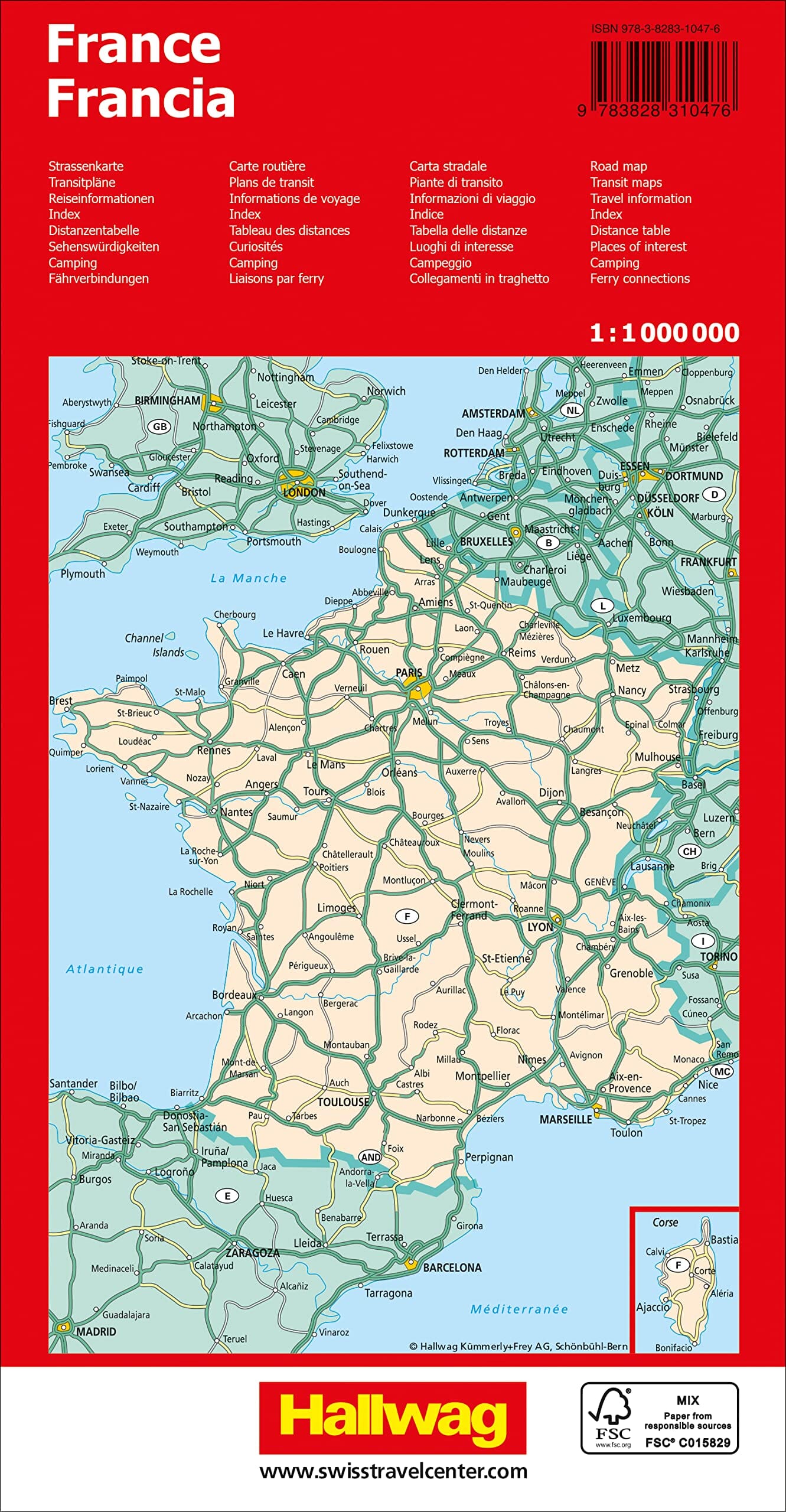 Carte routière - France | Hallwag carte routière Hallwag