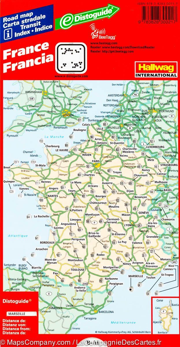 Carte routière - France | Hallwag carte routière Hallwag