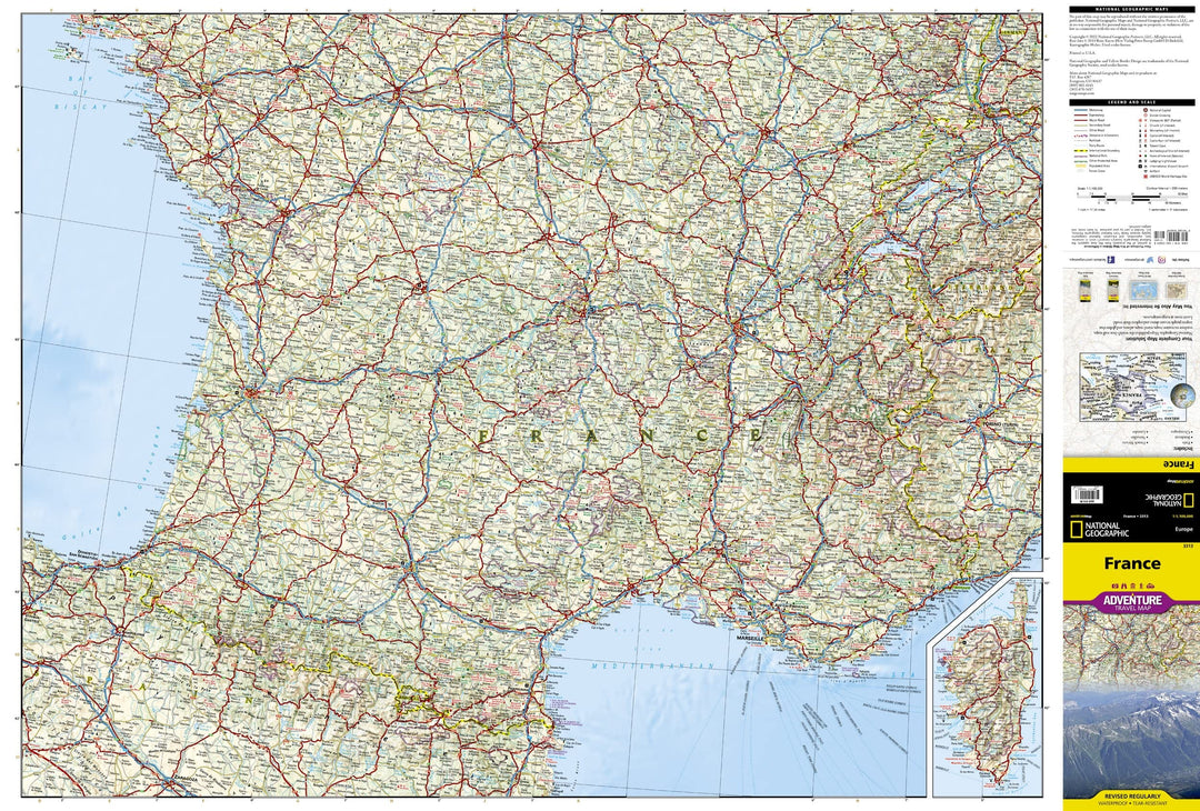 Carte routière - France | National Geographic carte pliée National Geographic 