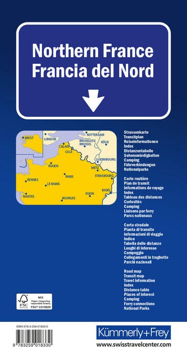 Carte routière - France Nord | Kümmerly & Frey carte routière Kümmerly & Frey