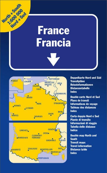 Carte routière - France Nord+Sud | Kümmerly & Frey carte routière Kümmerly & Frey