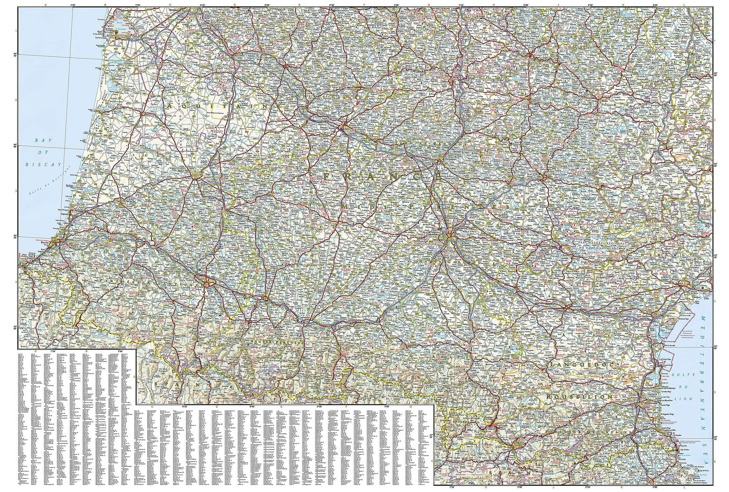 Carte routière - France Sud | National Geographic carte routière National Geographic