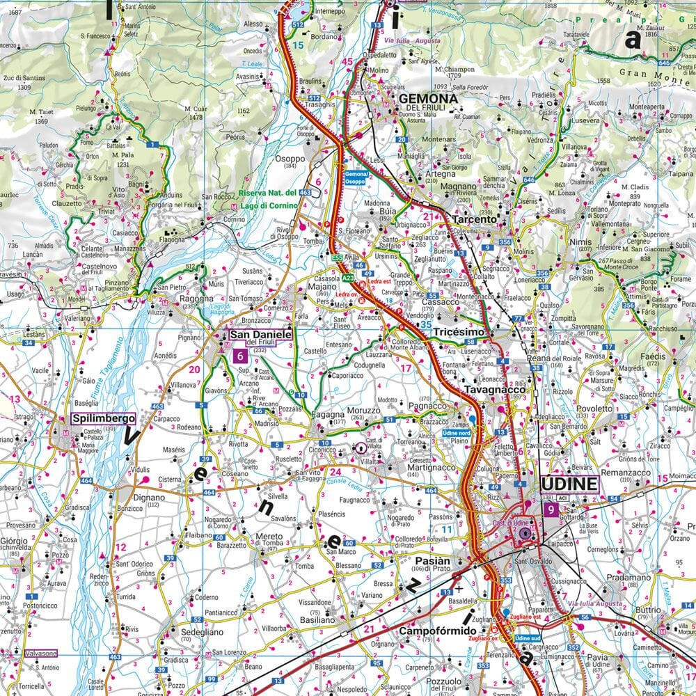 Carte routière - Frioul-Vénétie Julienne (Udine, Venise, Trieste, Italie) | Freytag & Berndt carte pliée Freytag & Berndt 