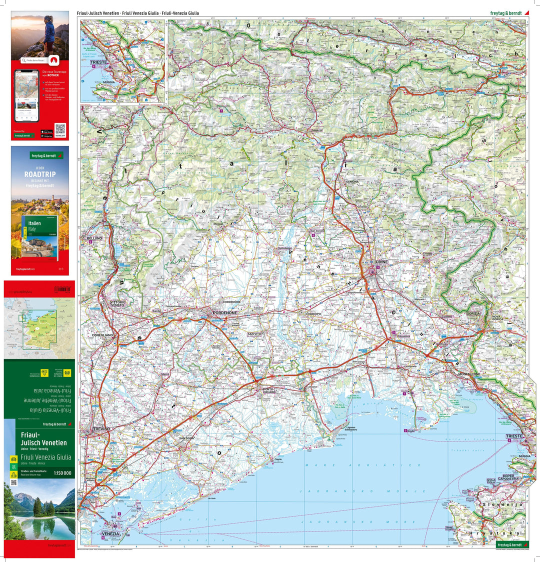 Carte routière - Frioul-Vénétie Julienne (Udine, Venise, Trieste, Italie) | Freytag & Berndt carte pliée Freytag & Berndt 