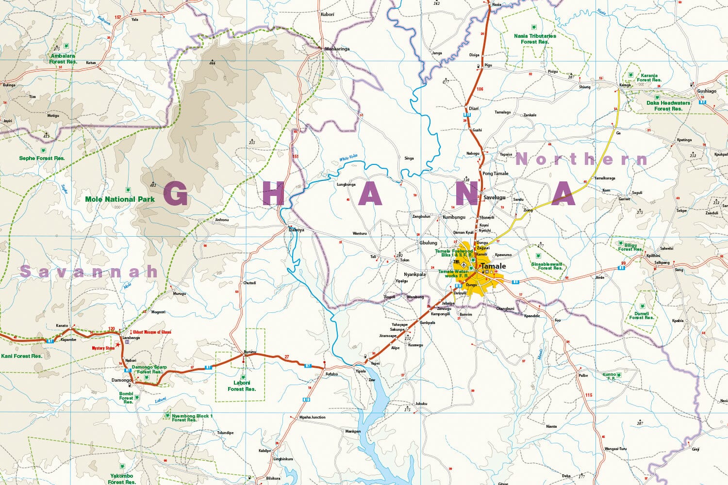 Carte routière - Ghana et Togo | Reise Know How carte routière Reise Know-How