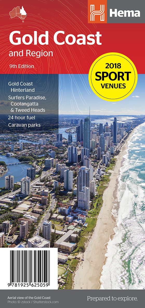 Carte routière - Gold Coast et de sa région (Queensland, Australie) | Hema Maps carte pliée Hema Maps 