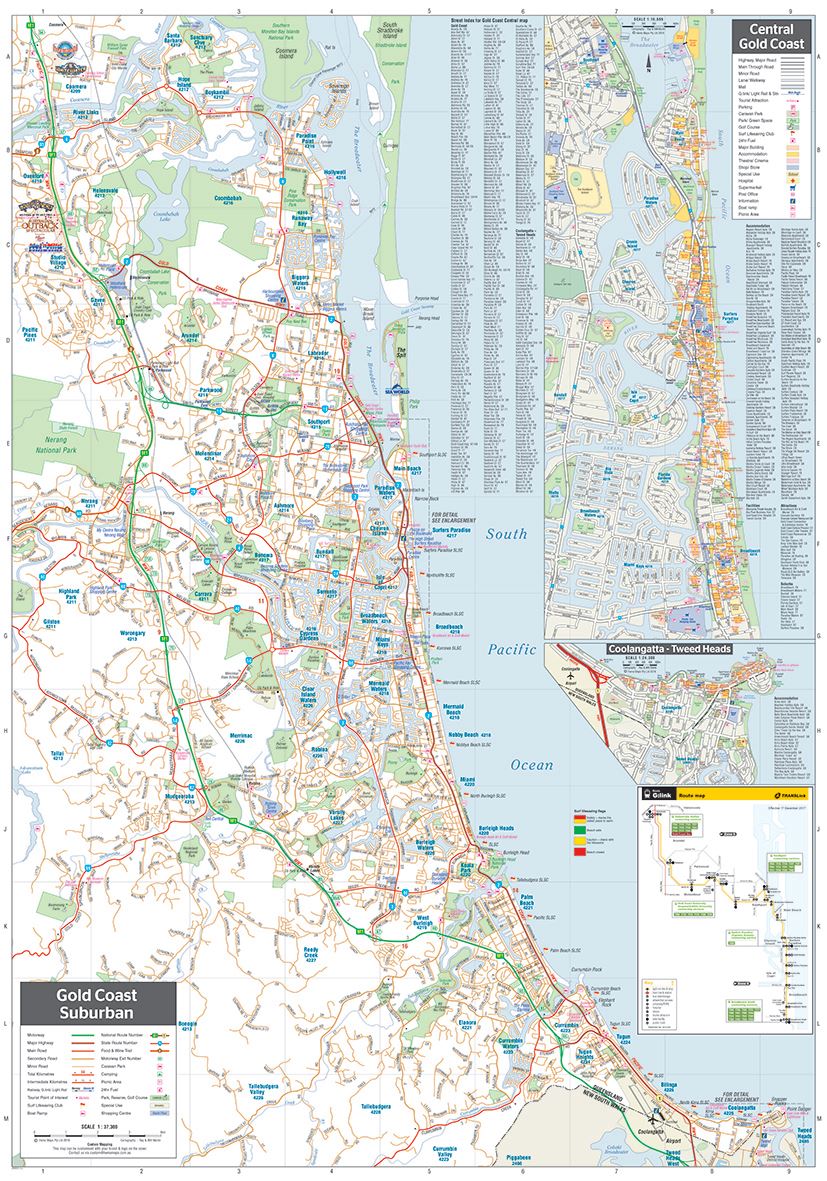 Carte routière - Gold Coast et de sa région (Queensland, Australie) | Hema Maps carte pliée Hema Maps 