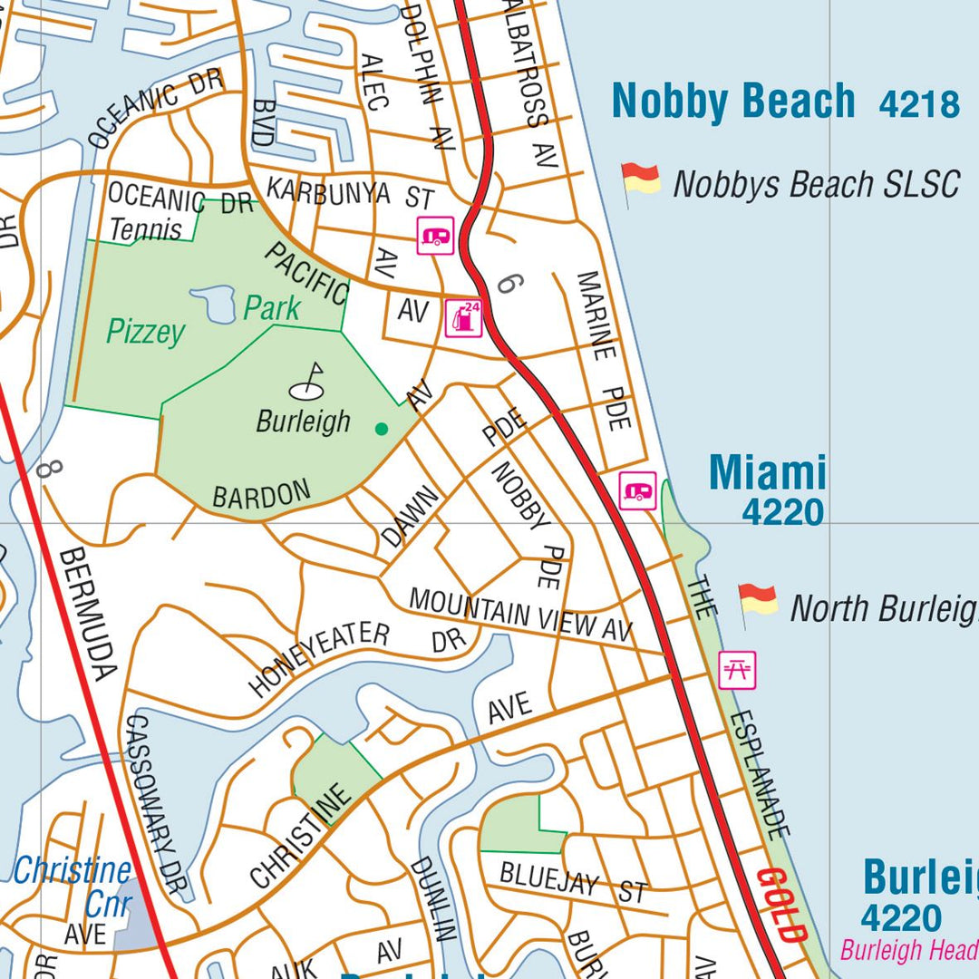 Carte routière - Gold Coast et de sa région (Queensland, Australie) | Hema Maps carte pliée Hema Maps 