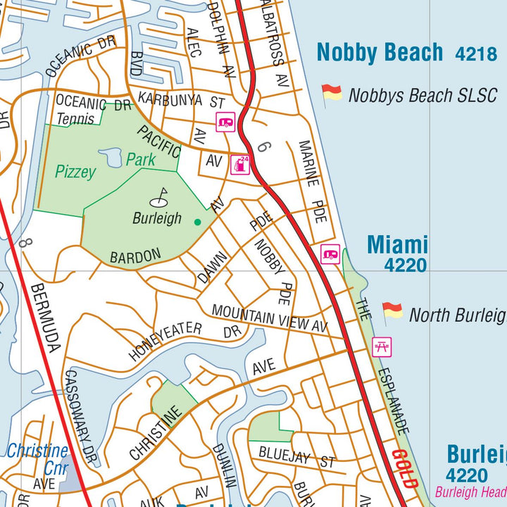 Carte routière - Gold Coast et de sa région (Queensland, Australie) | Hema Maps carte pliée Hema Maps 
