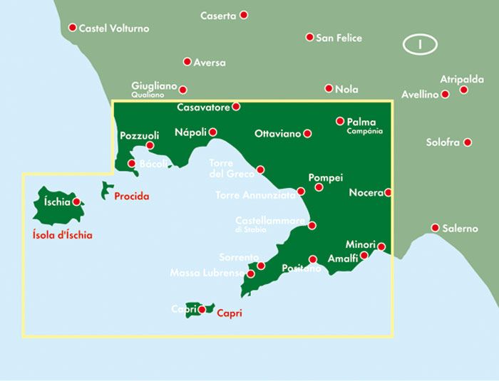Carte routière - Golfe de Naples (Ischia, Capri, Amalfitana) | Freytag & Berndt carte routière Freytag & Berndt