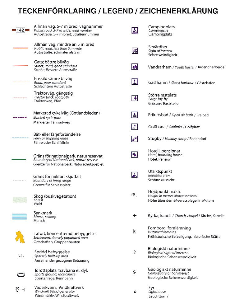 Carte routière - Gotland (Suède) carte routière Norstedts